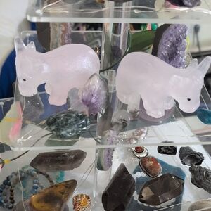 Rose quartz highland cows $90 Each Or $168 For Both